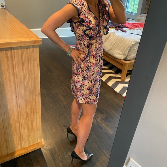 Yumi Kim Silk Mini Dress XS Flutter Sleeve 0 2 - Picture 2 of 13